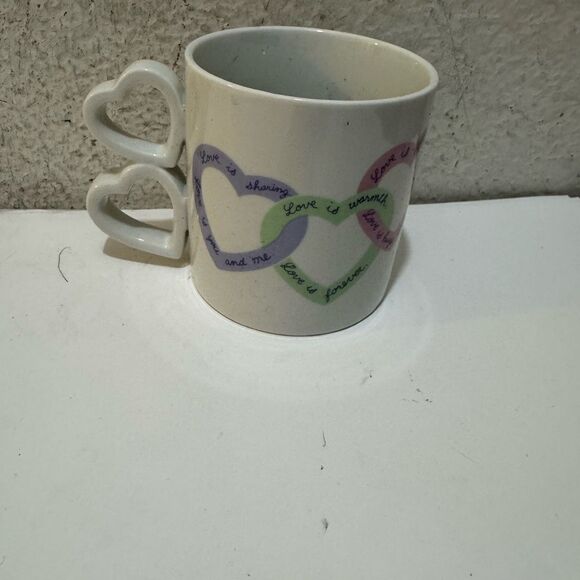 Avon Sweet Sentiments Coffee Tea Mug Heart Shaped Handles - Picture 2 of 6